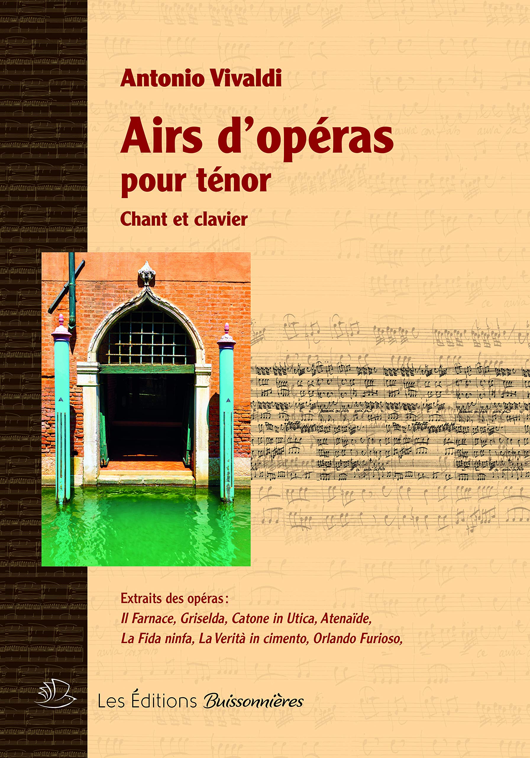 Antonio Vivaldi-Airs d'Operas Pour Tenor-Tenor Voice and Piano-VOCAL SCORE Books