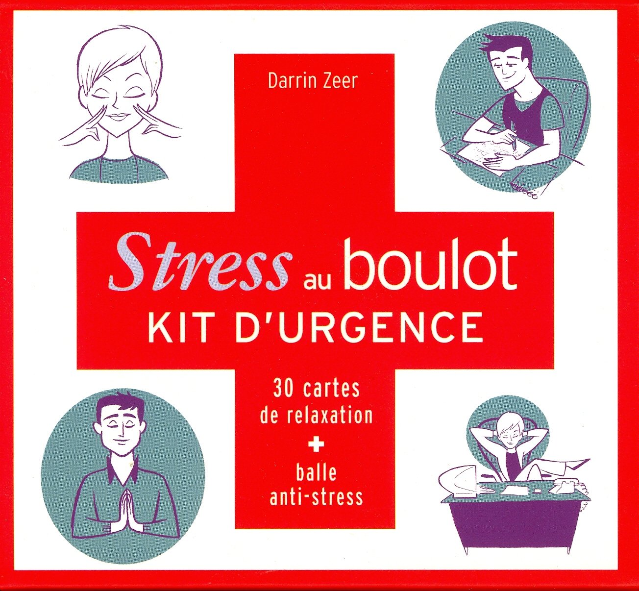 Stress au boulot - Kit d'urgence: 30 cartes de relaxation + balle anti-stress Books