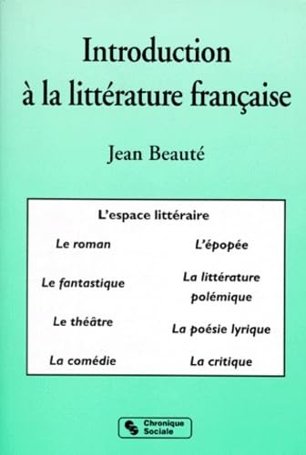 Introduction à la littérature française book