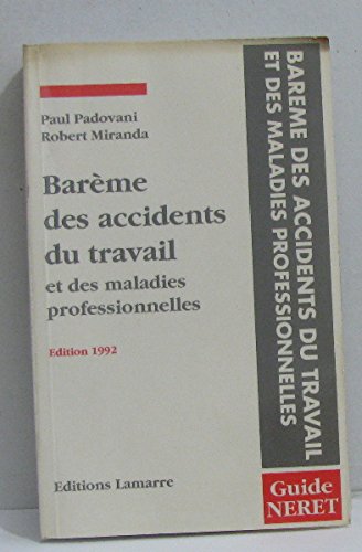 Bareme des accidents du travail et des maladies professionnelles Books