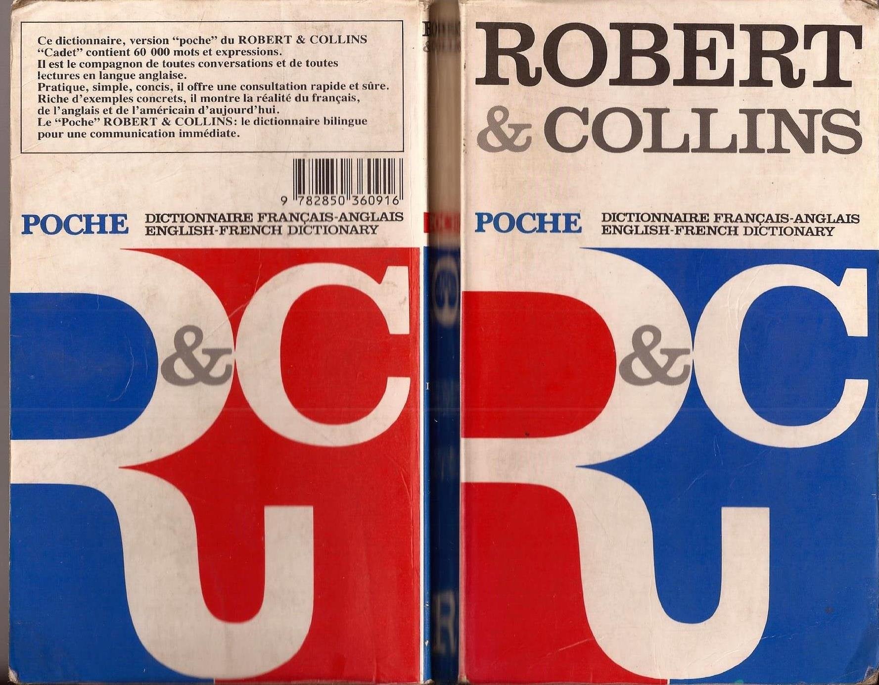 Collins-Robert Poche : Dictionaire français-anglais, English-French dictionary book