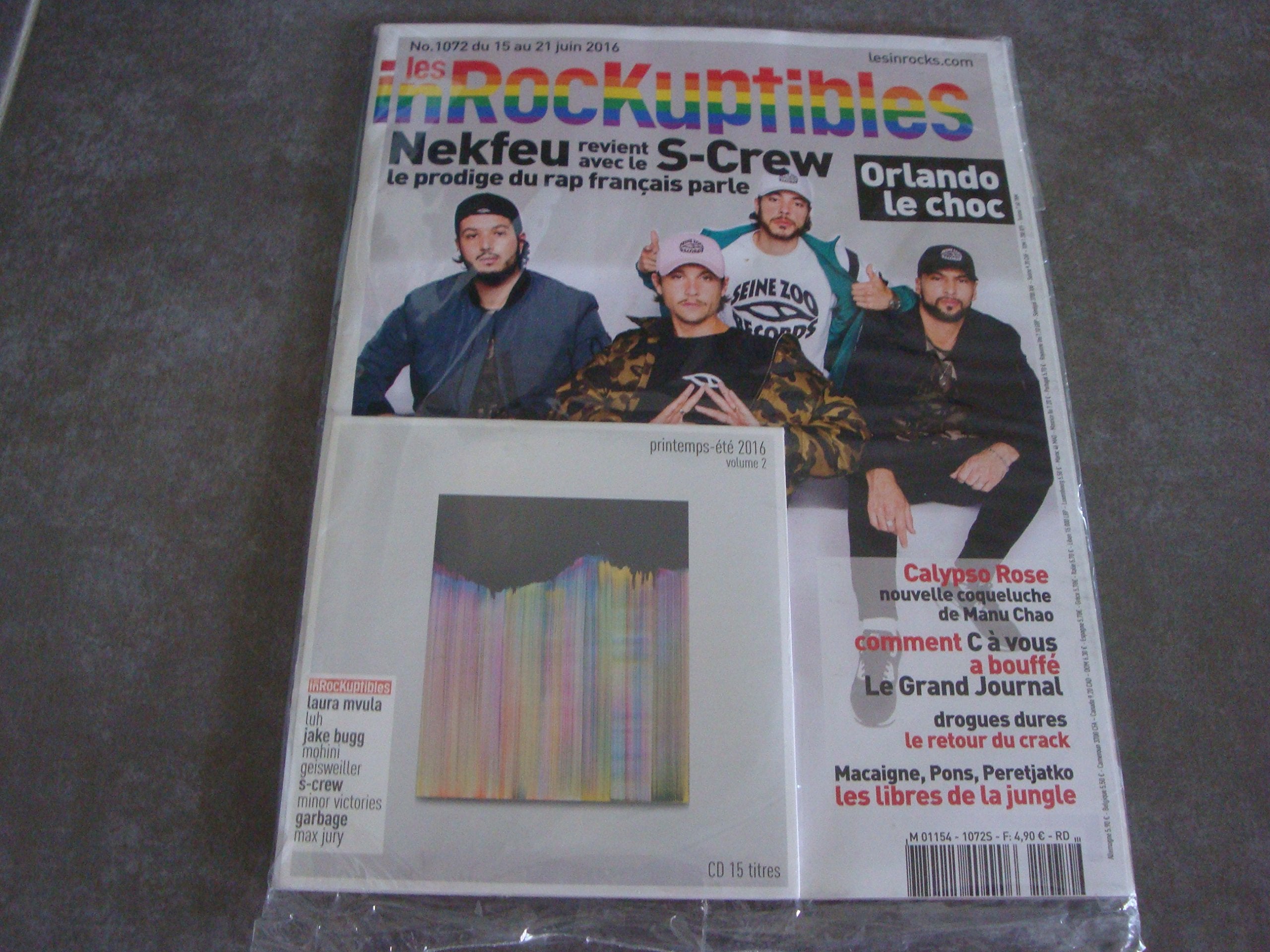 LES INROCKUPTIBLES N°1072 + CD PRINTEMPS ÉTÉ 2016 VOLUME 2 Books