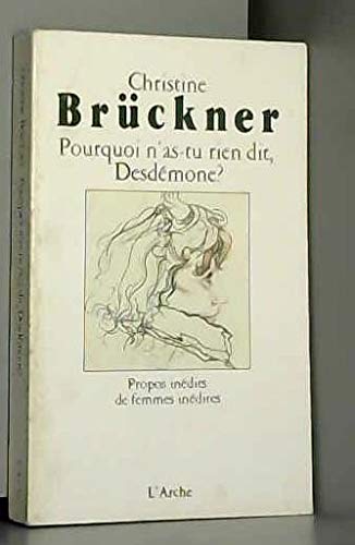 Pourquoi n'as-tu rien dit, Desdémone ? Books