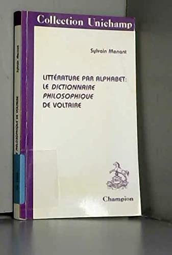 Littérature par alphabet - "Le dictionnaire philosophique portatif" de Voltaire Books