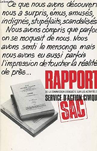 Rapport de la Commission d'enquête sur les activités du service d'action civique book