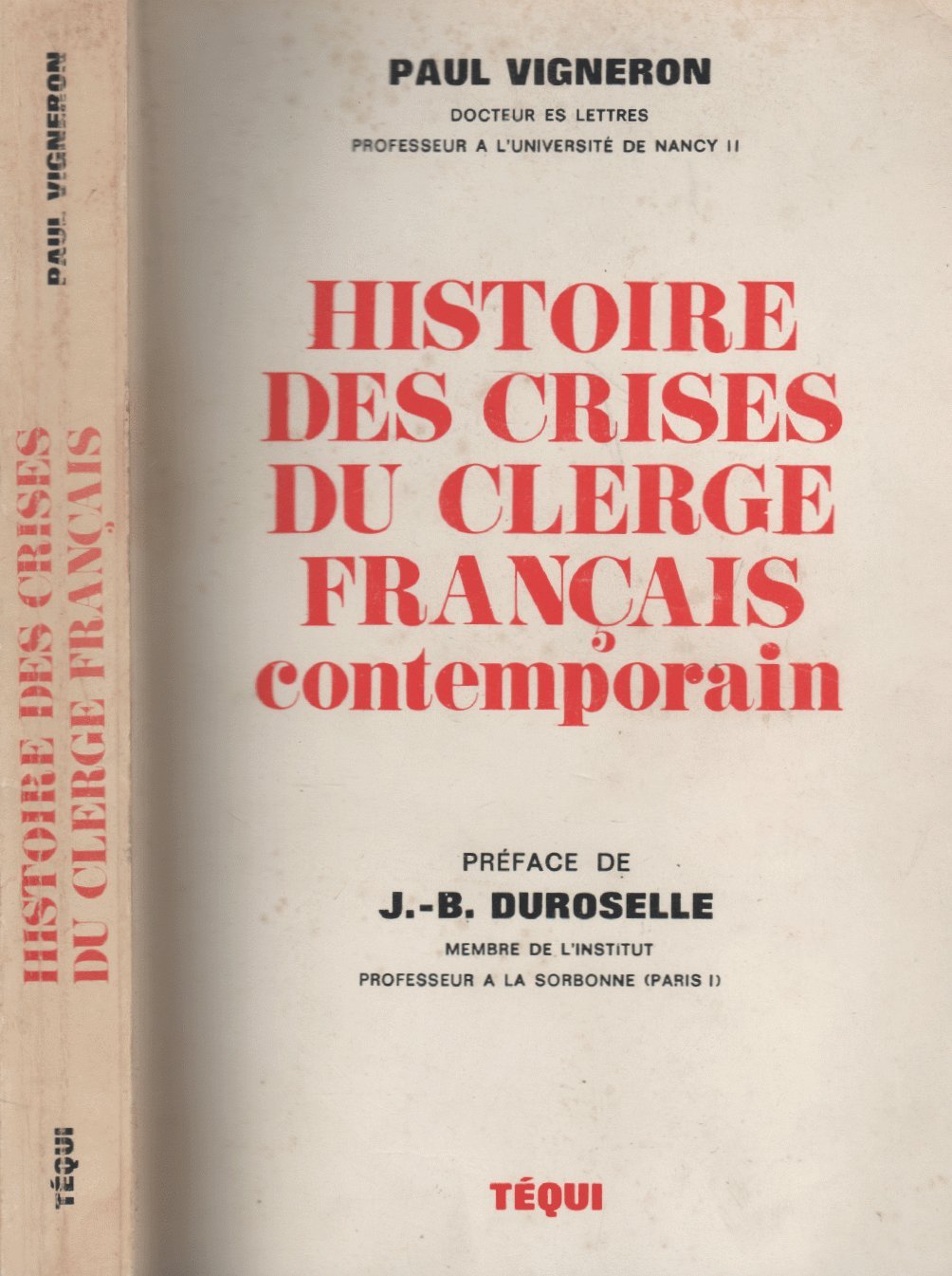 Histoire des crises du clergé français contemporain book
