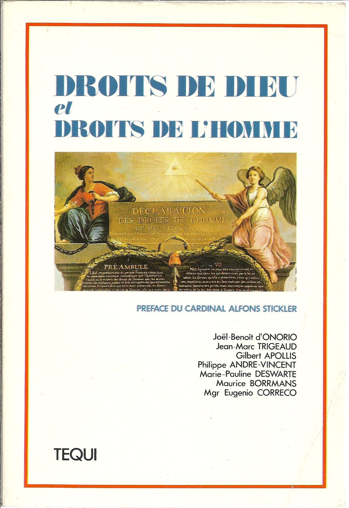 Droits de Dieu et droits de l'homme : actes book