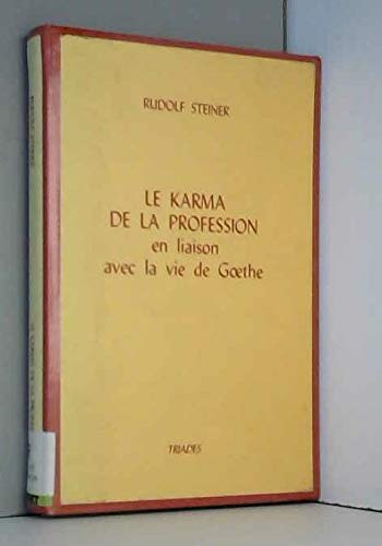 Le karma de la profession en liaison avec la vie de Goëthe. Dix conférences faites à Dornach book
