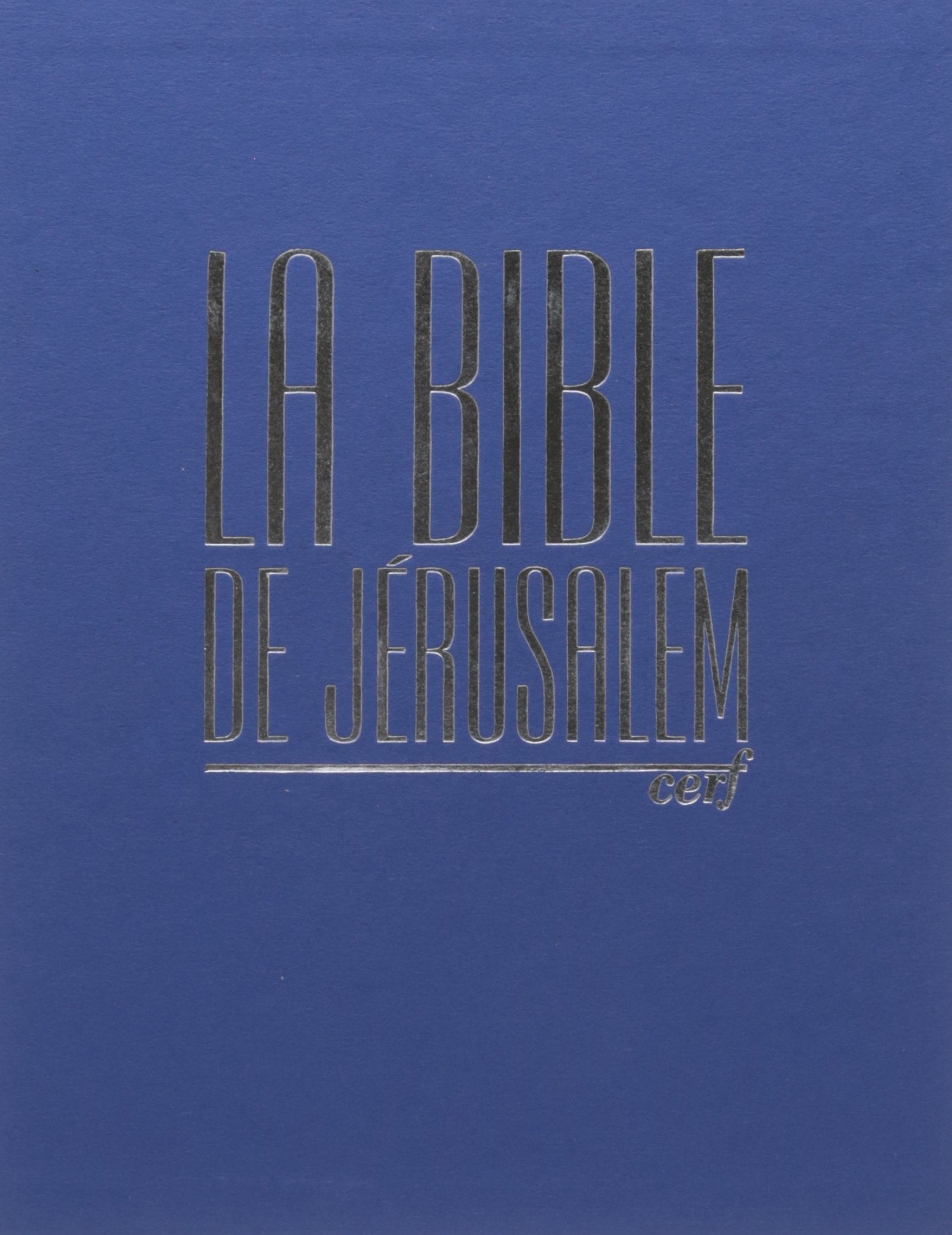 Bible Jérusalem: Format major, reliure souple en cuir bleu, coffret rigide, tranches argent book