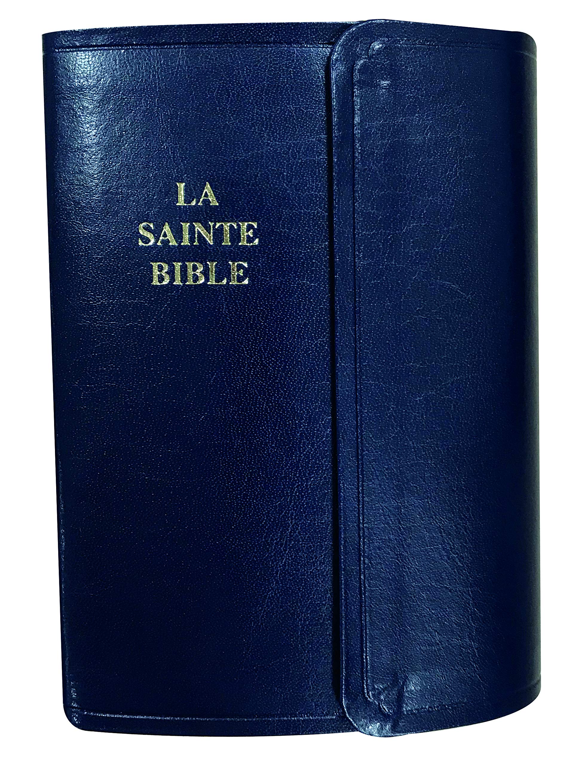 La Sainte Bible Segond 1910 - Bleu marine, similicuir, fermeture pression, souple, format miniature Books