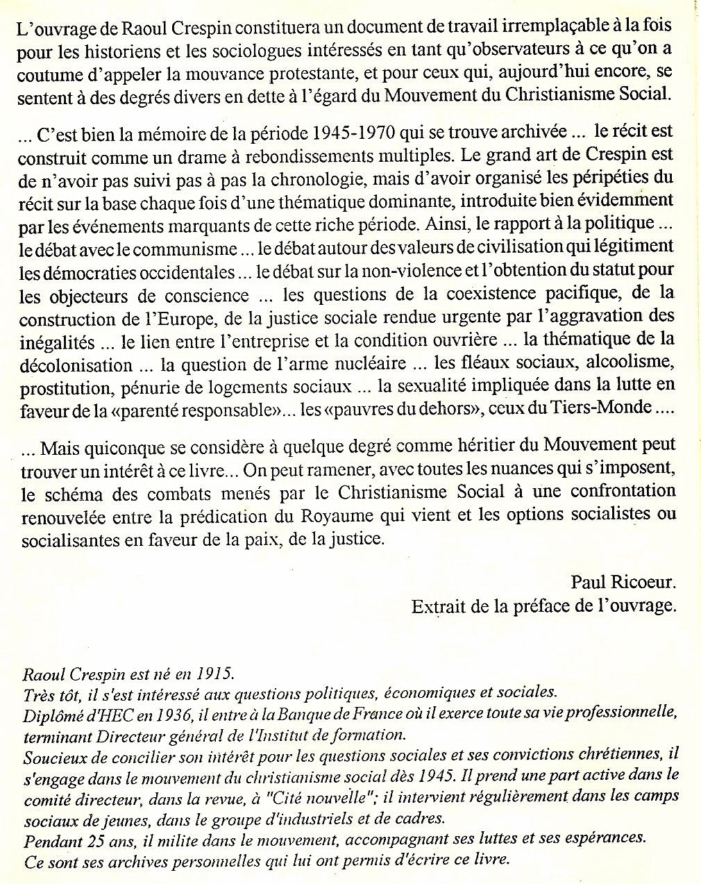 Le christianisme social: Des protestants engagés, 1945-1970 book
