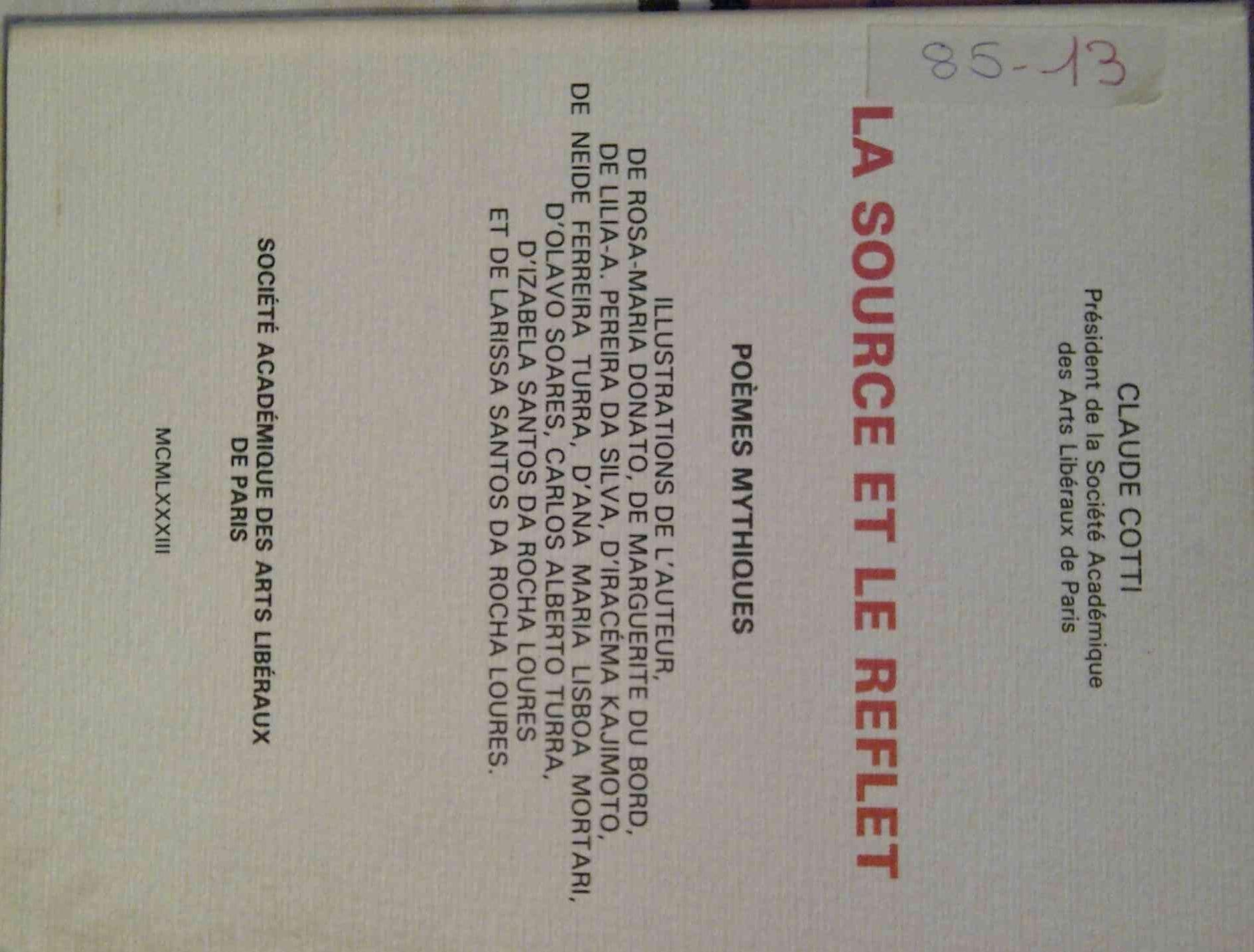 La source et le reflet: Poemes mythiques (Ouvrages de Claude Cotti) (French Edition) Books