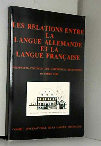 Les Relations entre la langue allemande et la langue française Books