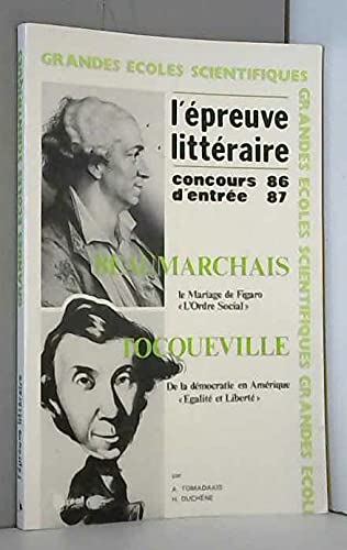 Epreuve littéraire : concours d'entrée des grandes écoles scientifiques, 1986-1987 book