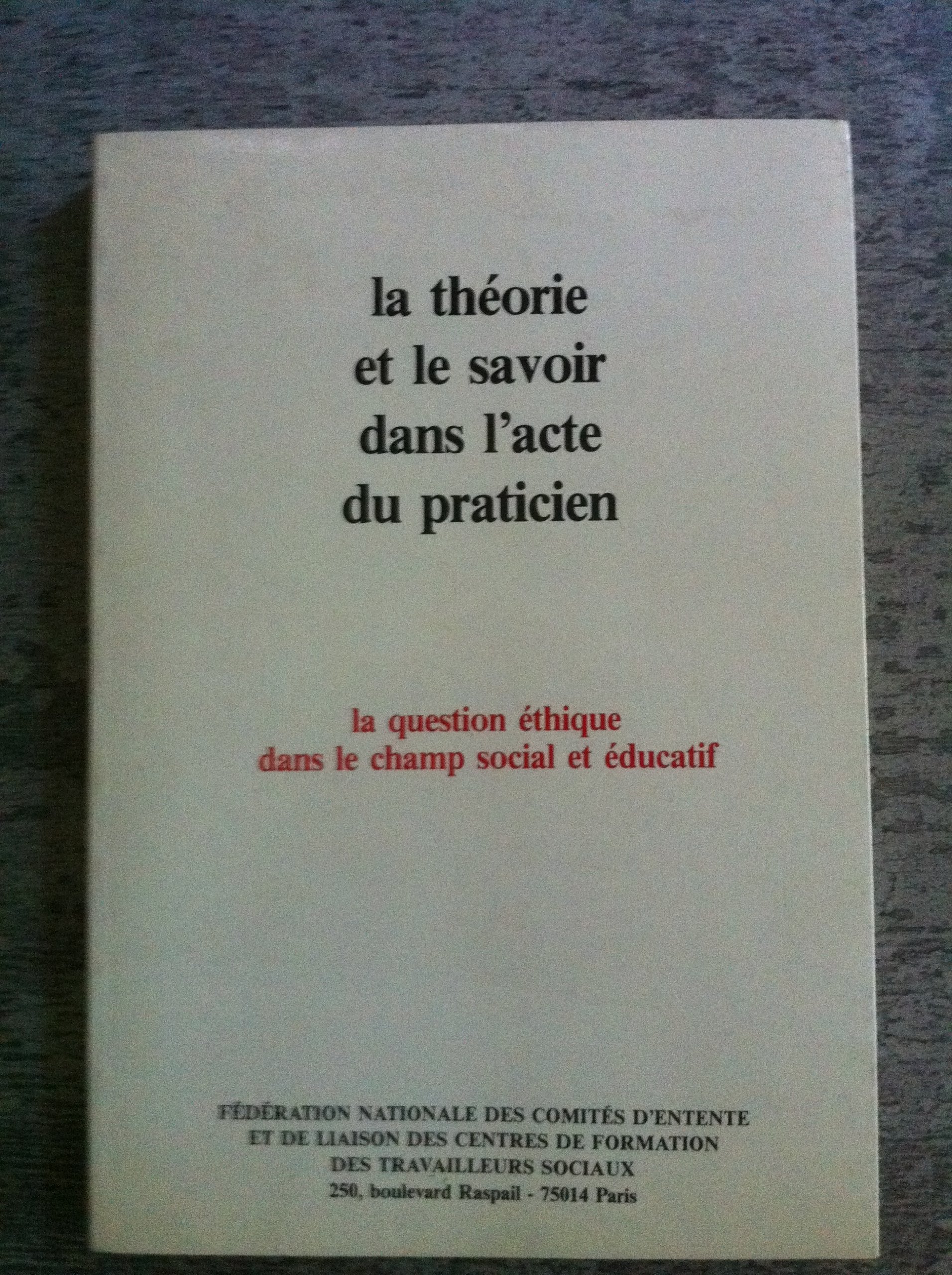 La theorie et le savoir dans l'acte du praticien / la question éthique dans le champ social et educa book