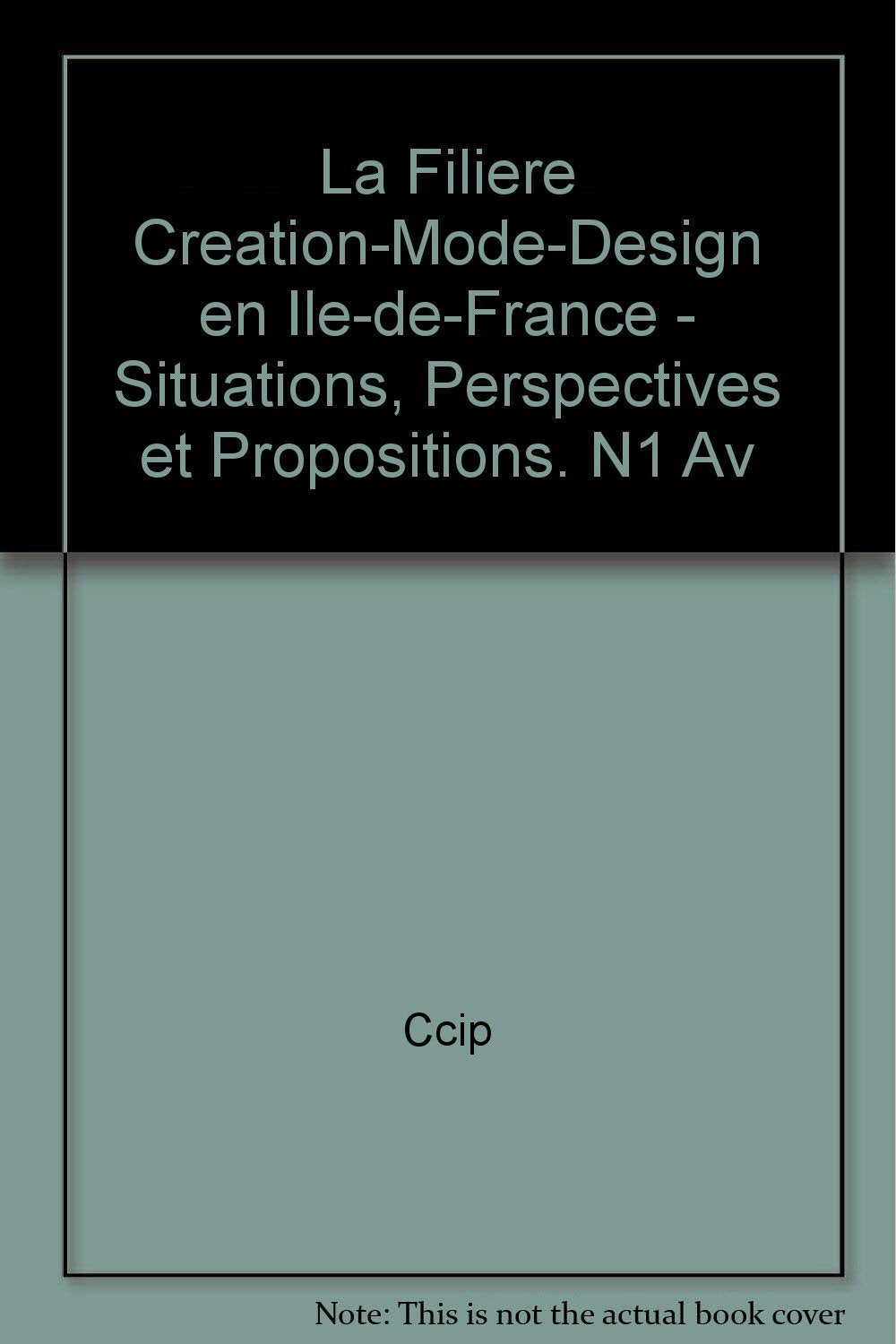 La Filiere "Creation-Mode-Design" en Ile-de-France - Situations, Perspectives et Propositions. N1 Av book