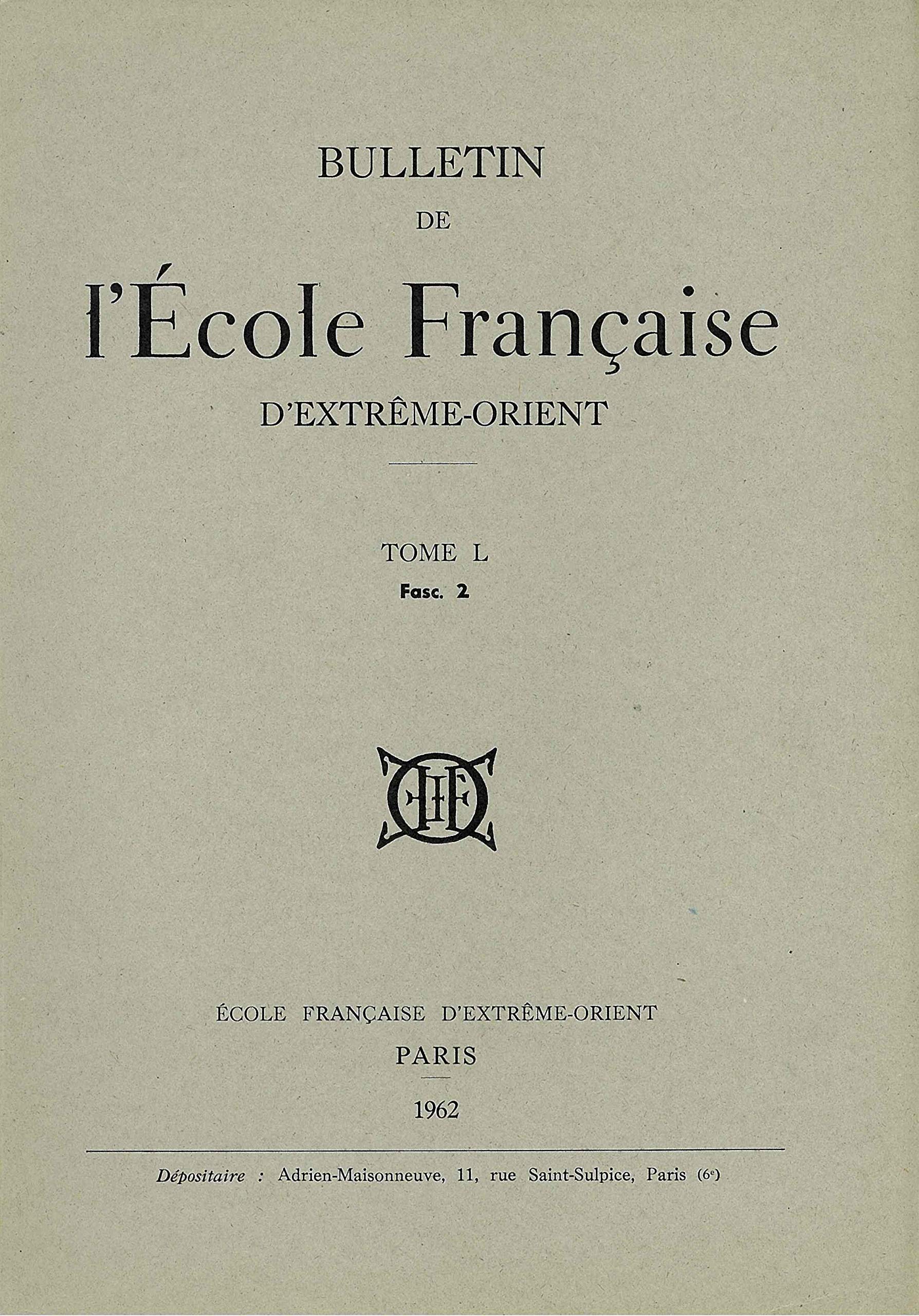 Bulletin de l'Ecole française d'Extrême-Orient, n° 50-2 Books