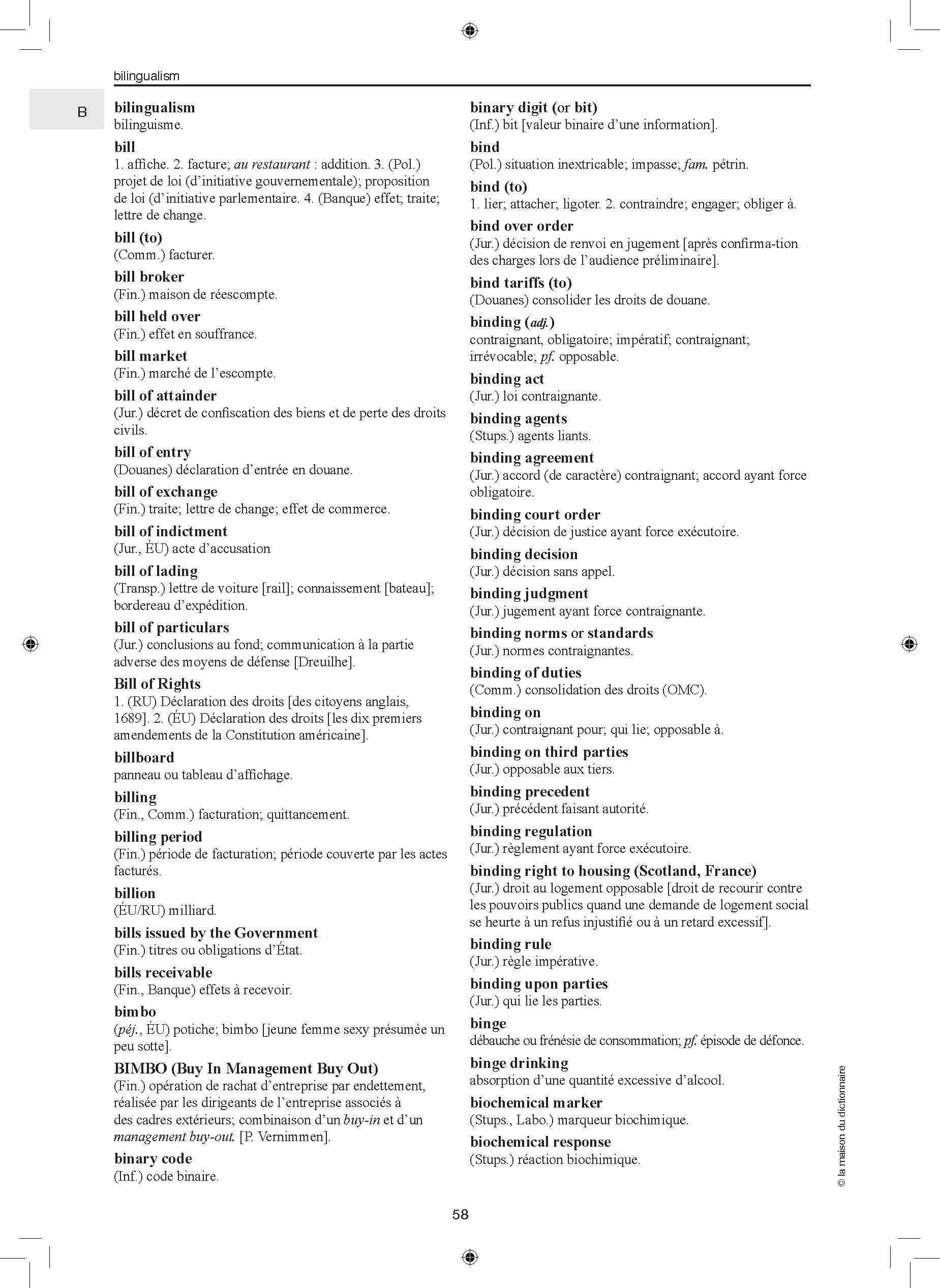 Dictionnaire juridique, politique, économique & financier anglais-américain-français : suivi d'un abrégé français-anglais Law