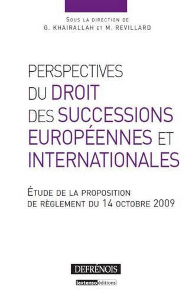 Perspectives du droit des successions européennes book