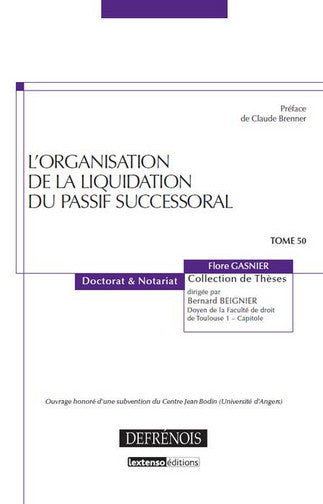 L'organisation de la liquidation du passif successoral book