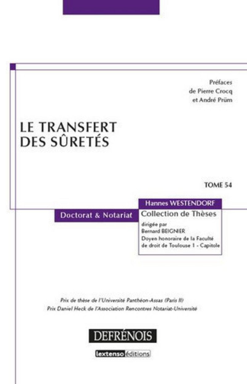 Le Transfert des sûretés T54 book