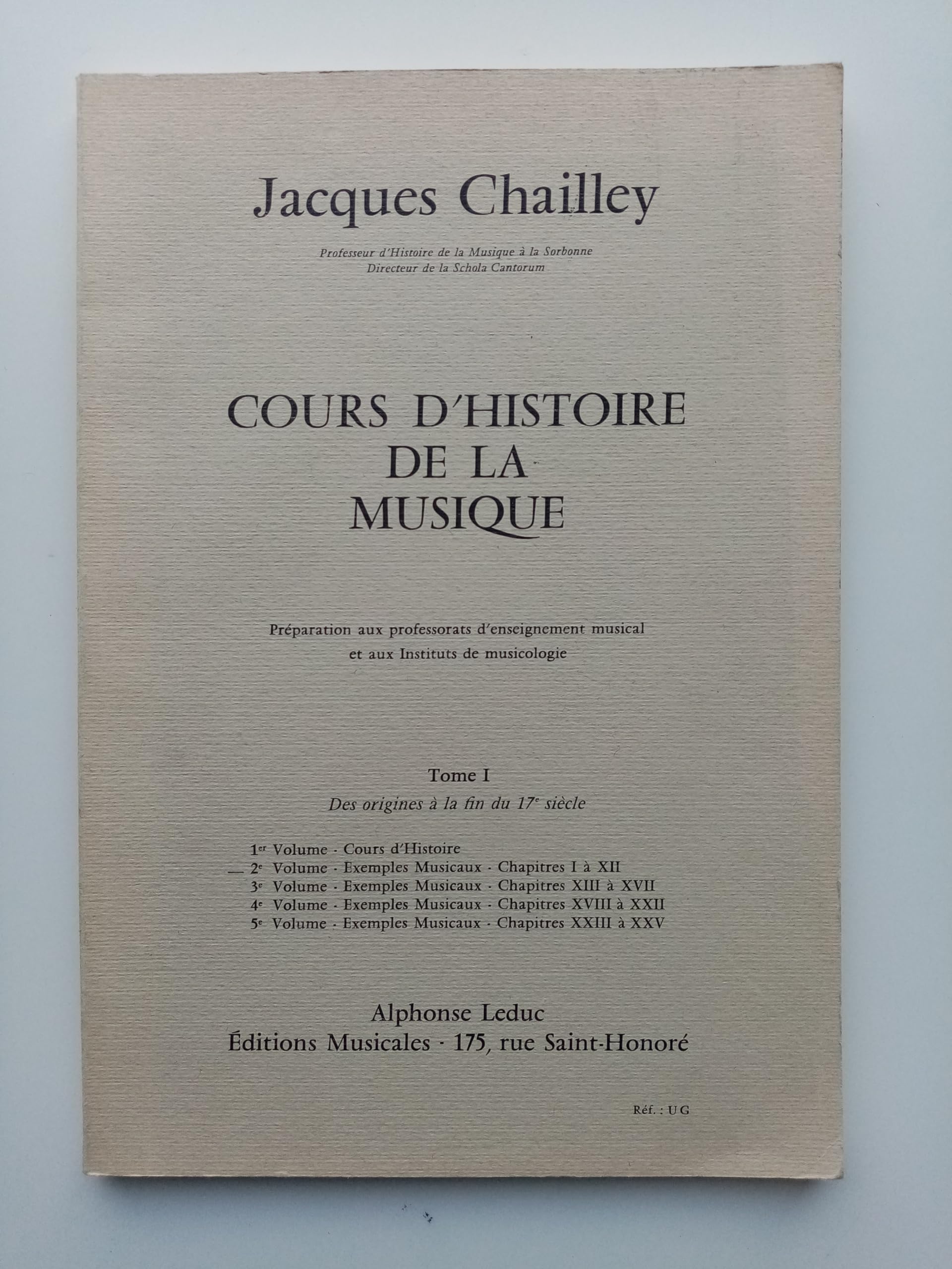 Cours d'histoire de la musique tome 1 volume 2 Books