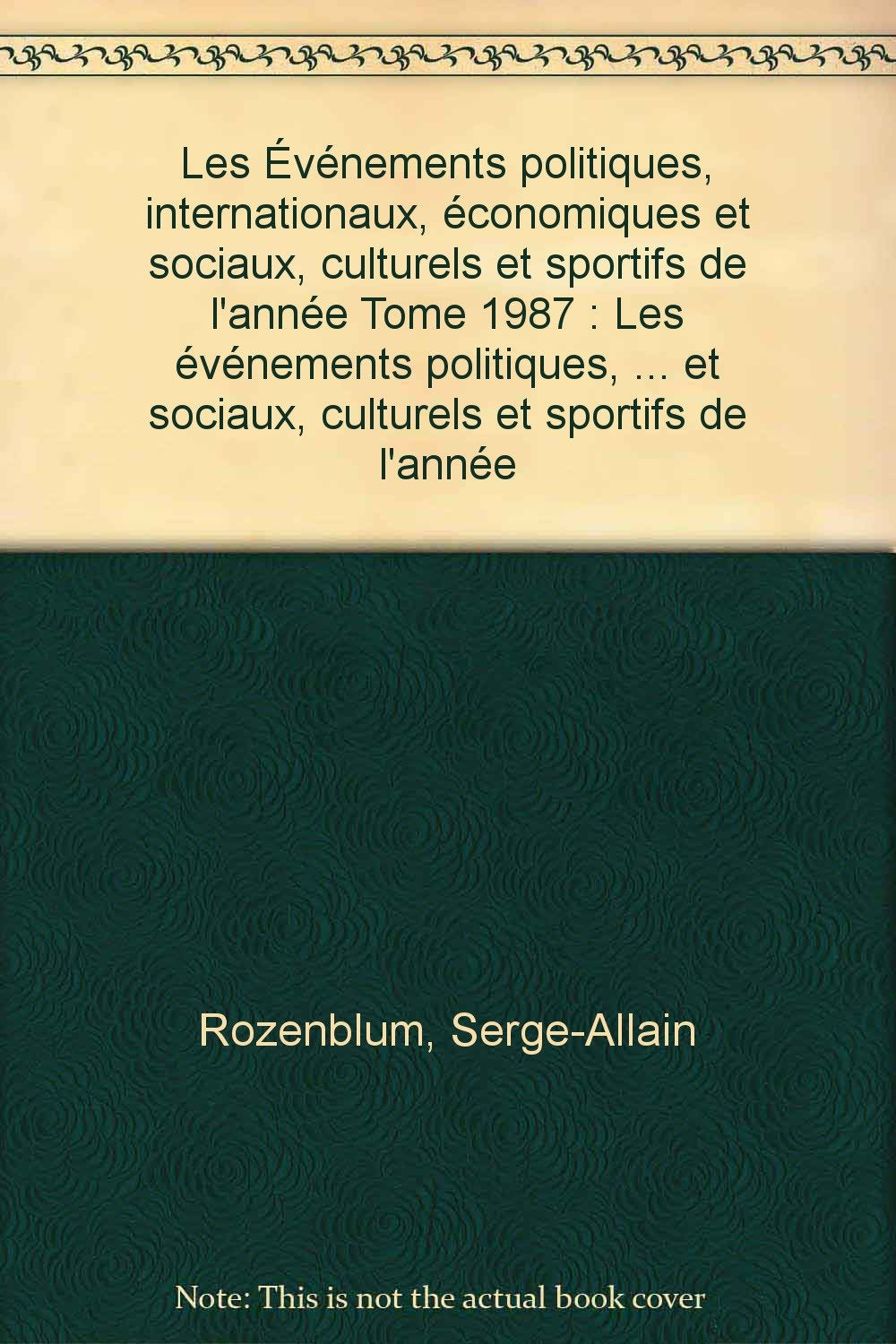 1987, les événements de l'année Books