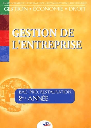 Gestion de l'entreprise Bac pro restauration 2ème année book