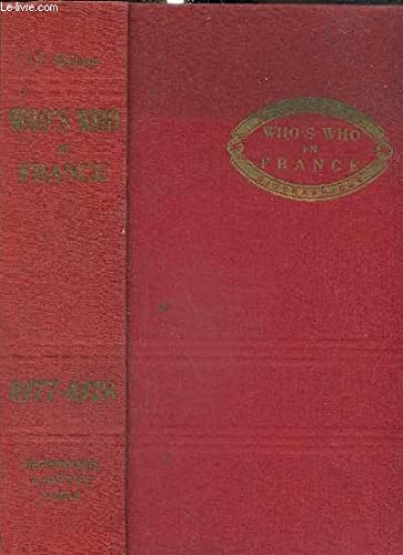 WHO'S WHO IN FRANCE, 1977-1978 book