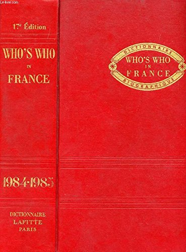 Whos who in France 1984-1985 book