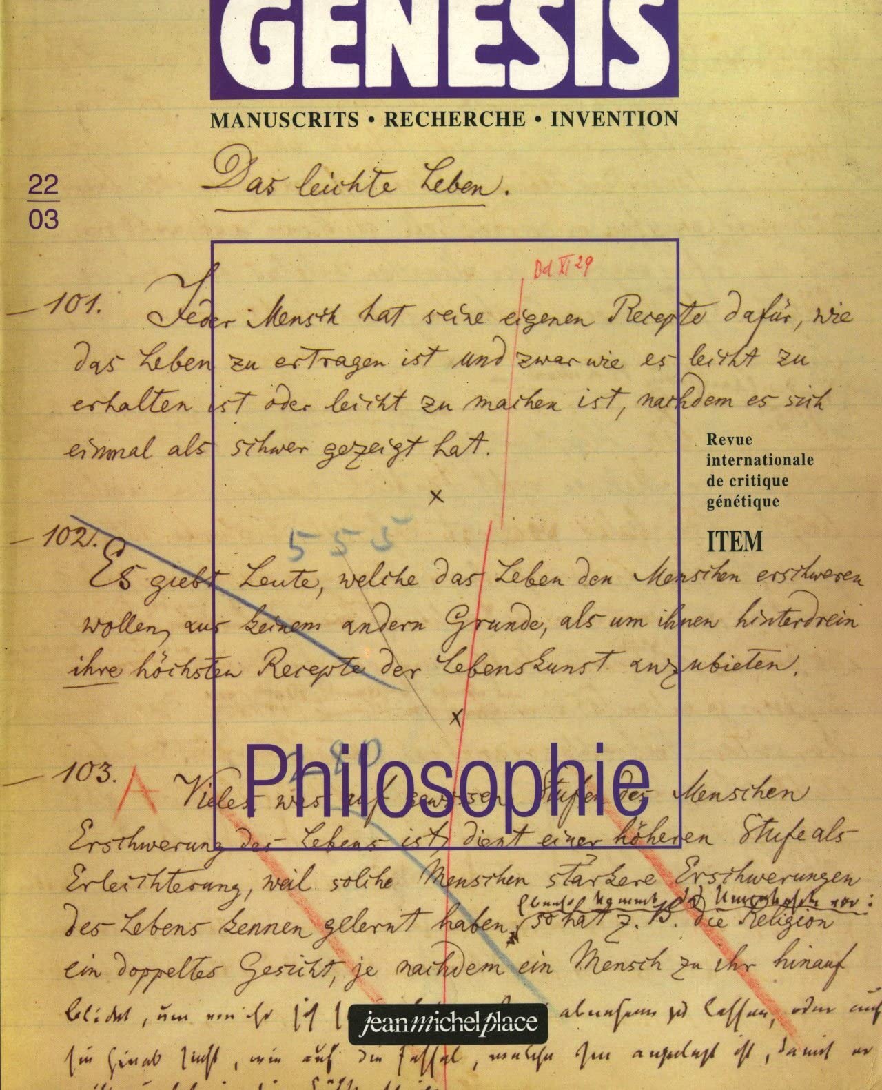 Genesis / Manuscrit - Recherche - Invention, numéro 22 : Philosophie book