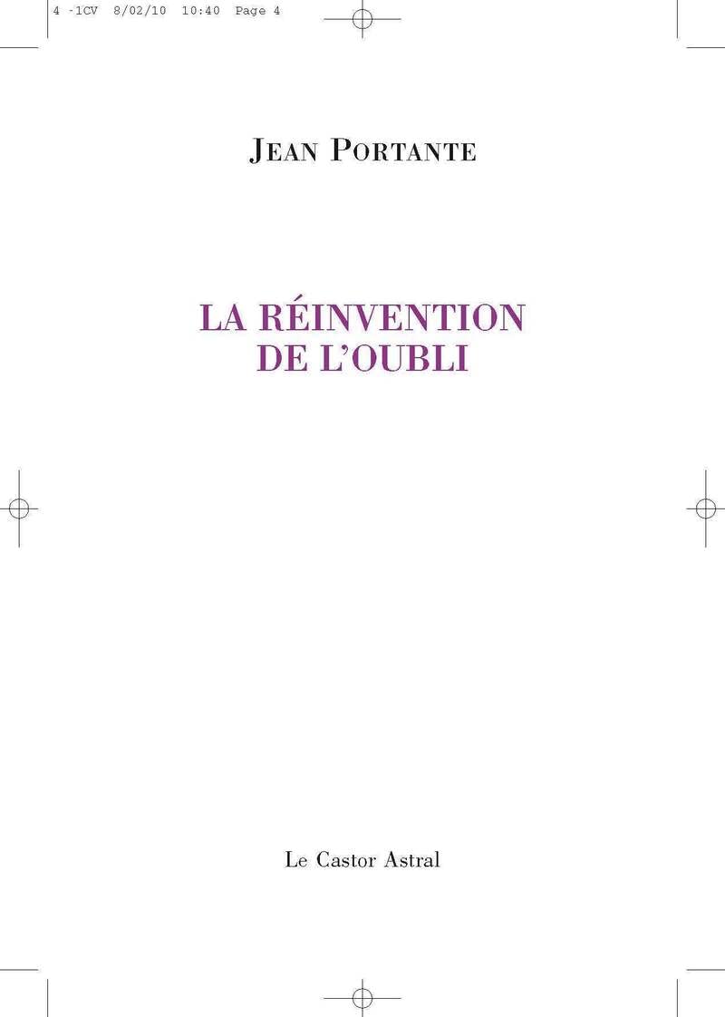 La réinvention de l'oubli book