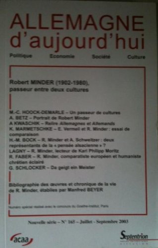 ALLEMAGNE D'AUJOURD'HUI, N 165/JUIL.-SEPT. 2003 book