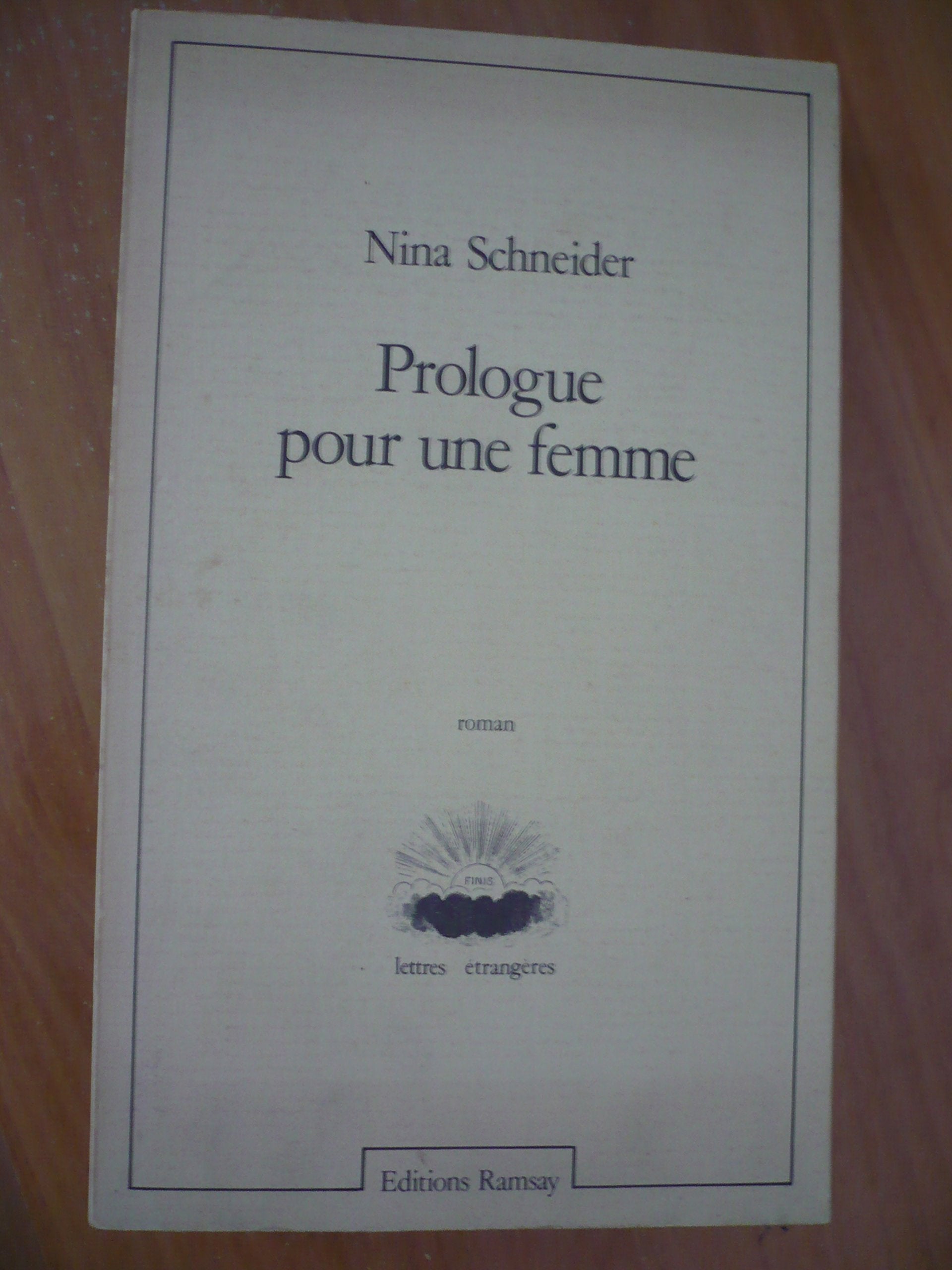 Prologue pour une femme book