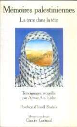 Mémoires palestiniennes, la terre dans la tête book