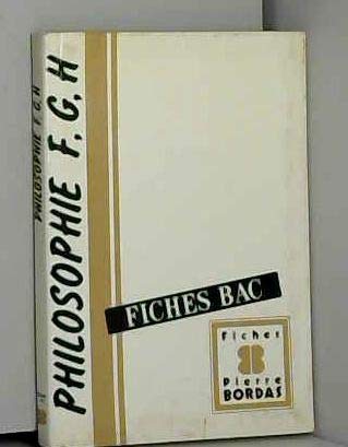 FICHES BAC PHILOSOPHIE F/G/H book