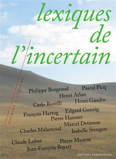 Product Image: Lexiques de l'incertain