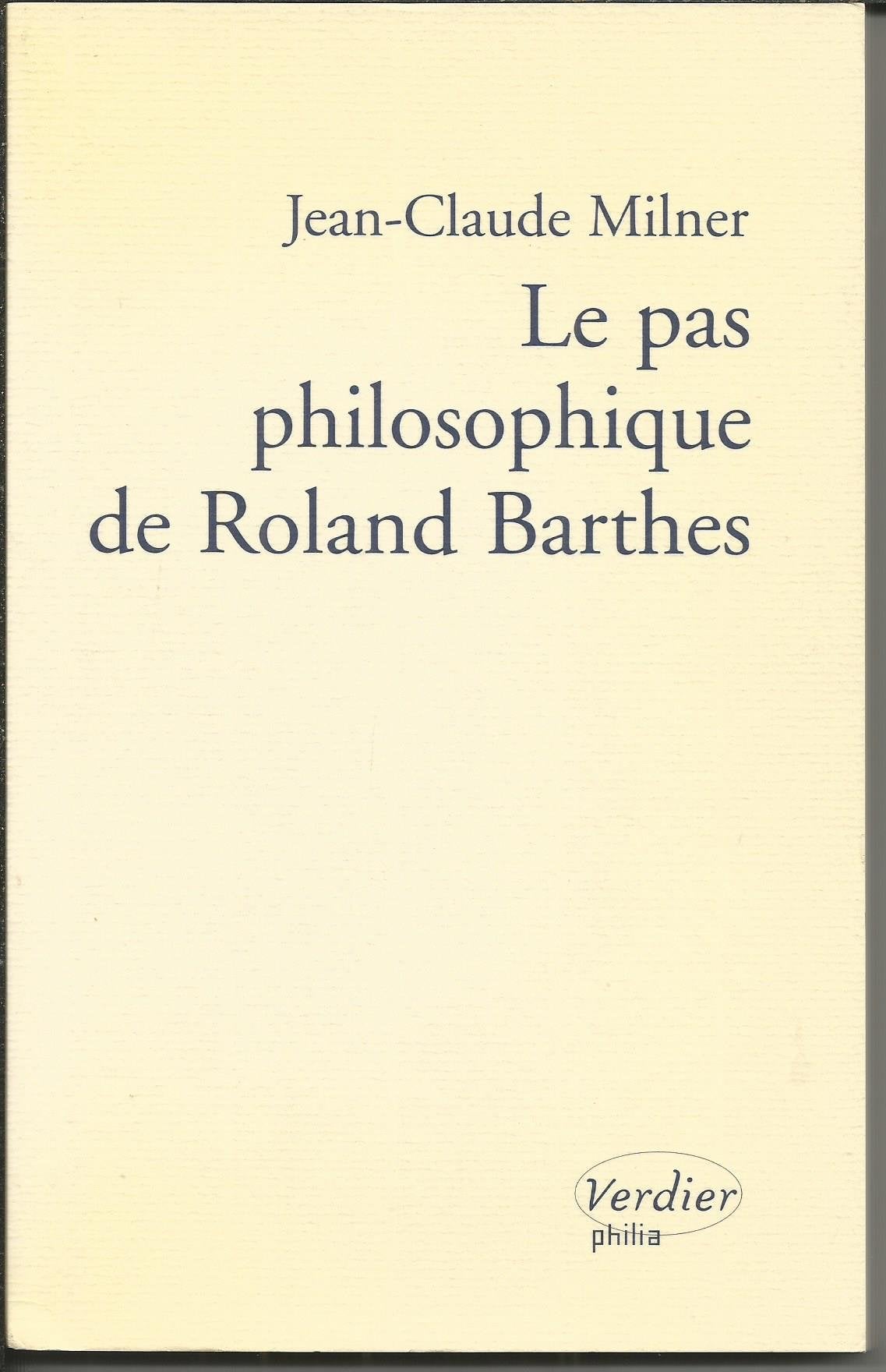 Le Pas philosophique de Roland Barthes book