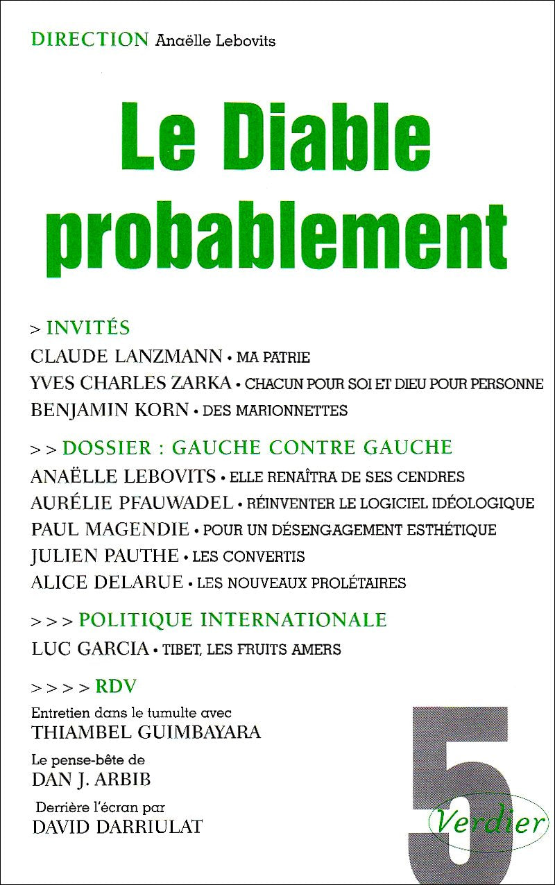 REVUE LE DIABLE PROBABLEMENT N5. LA GAUCHE FRANCAISE book