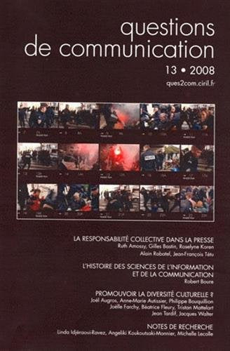 Questions de communication, N° 13/2008 : La responsabilité collective dans la presse Books