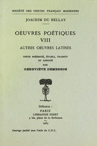 Oeuvres poétiques. Vol. 8. Autres oeuvres latines Classics