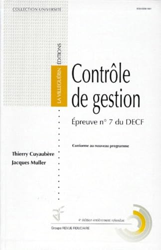 Decf Epreuve N° 7 Controle De Gestion. 4eme Edition book