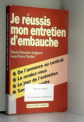 Je réussis mon entretien d'embauche book