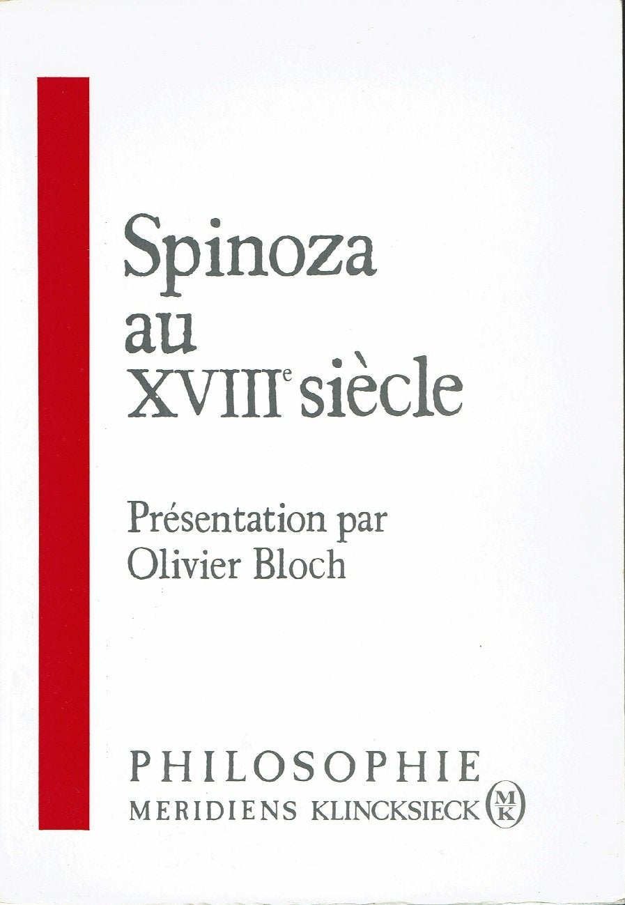 Spinoza au XVIIIe siècle book