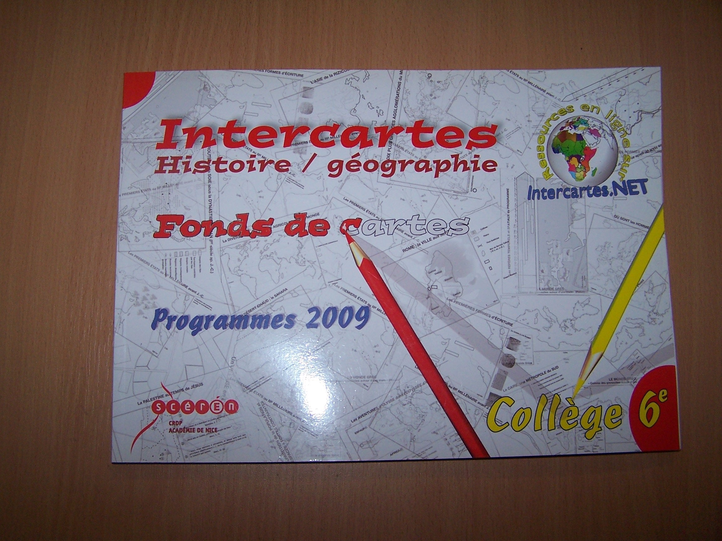 Intercartes Histoire / Geographie, 49 fonds de cartes College 6e, programme 2009 book