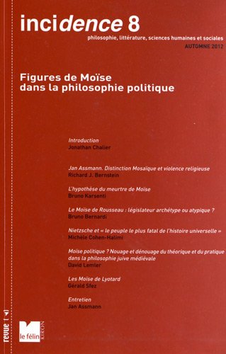 Incidence, n° 8. Figures de Moïse dans la philosophie politique Books