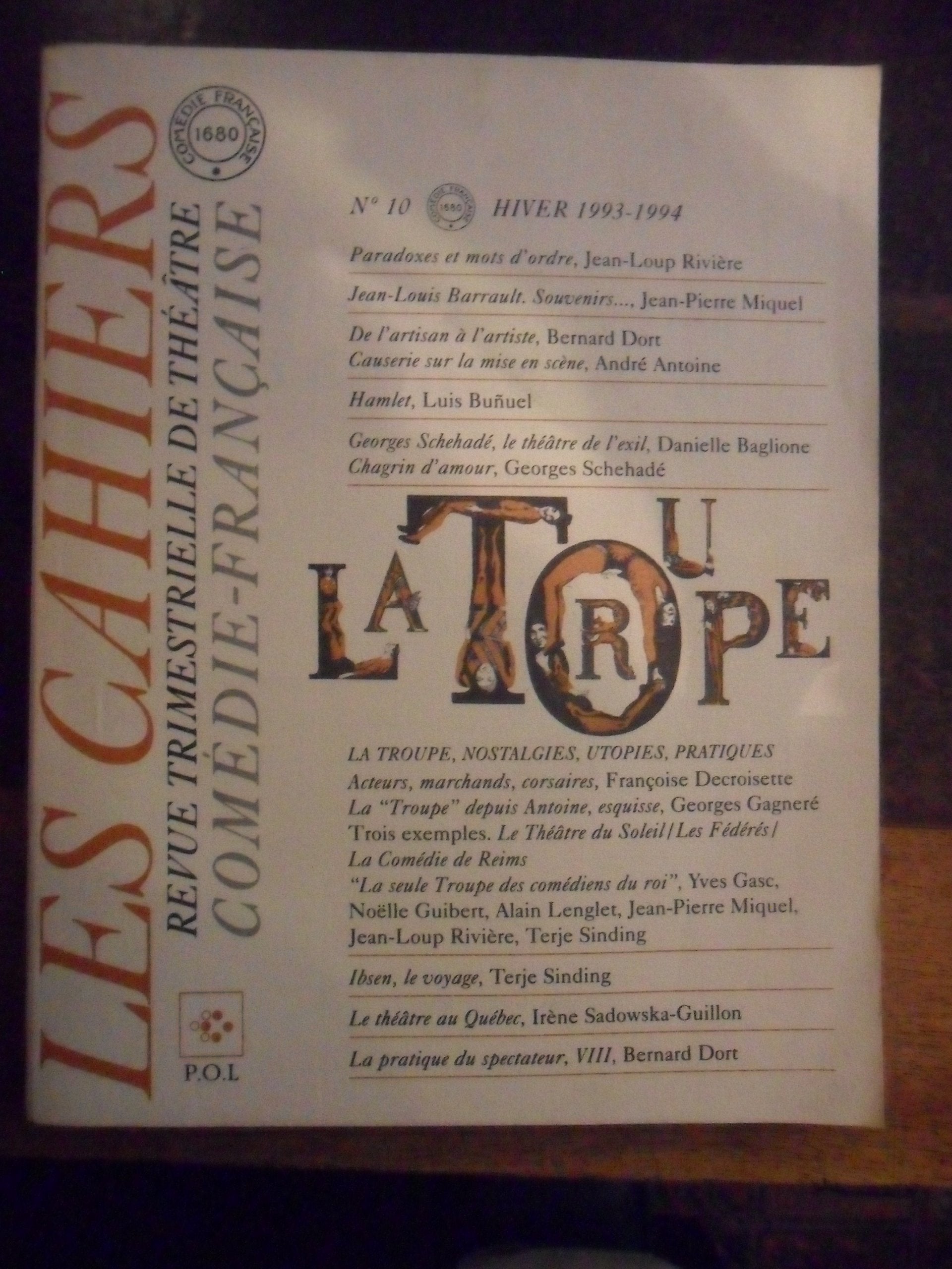 Cahiers de la Comédie-Française 10 book