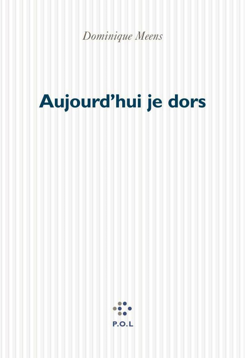 Aujourd'hui je dors book