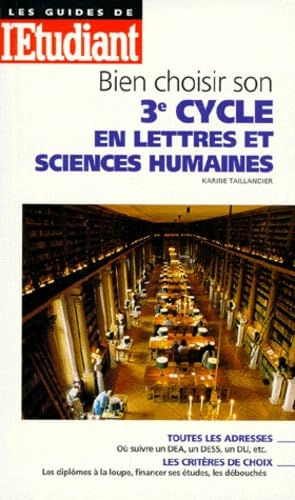 Bien choisir son 3e cycle en lettres et sciences humaines book