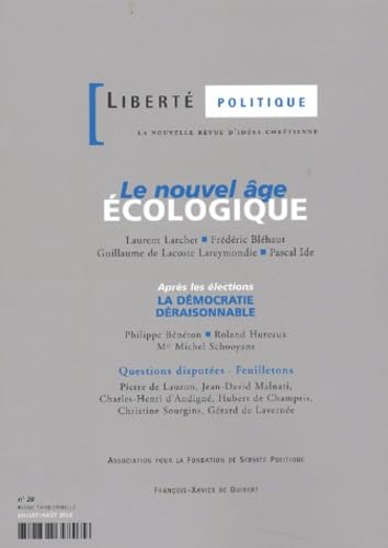 Liberté politique, numéro 20 : Le Nouvel Âge écologique book